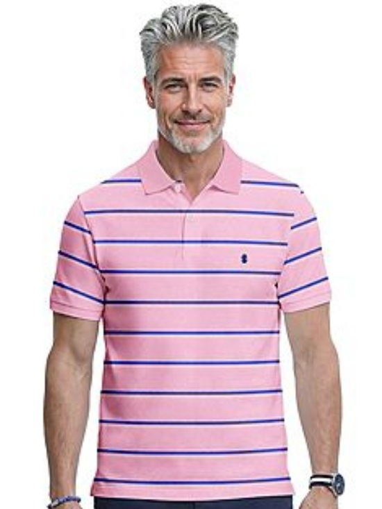 Izod Other - NWT IZOD Advantage Performance Polo Men’s XXL Pink Blue Striped 100% Cotton $56